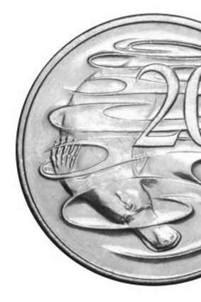 A coin designed by Stuart Devlin.