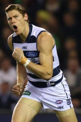 Former steeplechaser Mark Blicavs could leap into No.1 ruck position for Geelong this weekend.