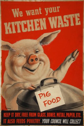Householders were encouraged to save kitchen waste to feed farm animals.