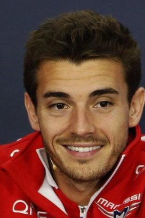 Jules Bianchi at a media conference before the Japanese Grand Prix.