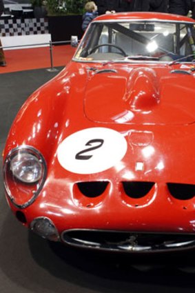 A Ferrari 330 GTO at the Retromobile exhibition in Paris.