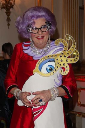 Dame Edna Everage, aka Barry Humphries will appear on Nine before and after the ceremony.