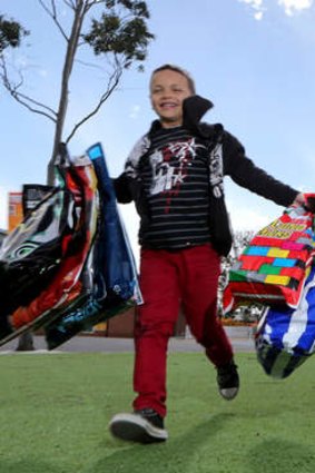 Fun central: nine-year-old Nathan road-tests this year's showbags.