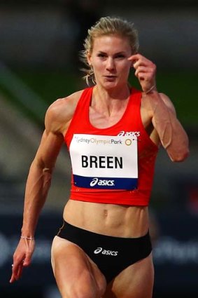 Melissa Breen competes in the women's 100 metres at the Sydney Track Classic on Saturday.