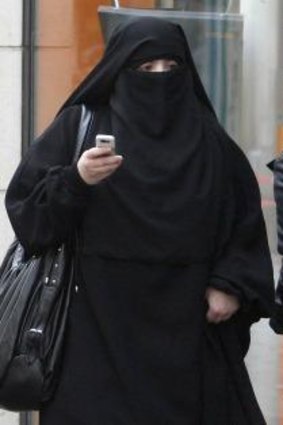 A woman in a niqab in Paris