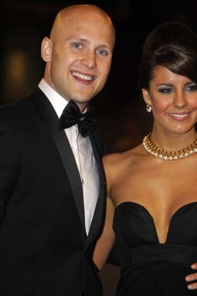 Geelong's Gary Ablett with partner Lauren Phillips at the Brownlow Medal.