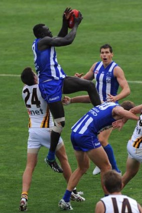 Great grab: North's Majak Daw takes a spectacular mark.