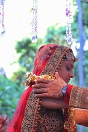 Marriage rows: Vega Gupta and Aaskash Jahajgarhia exchange garlands.