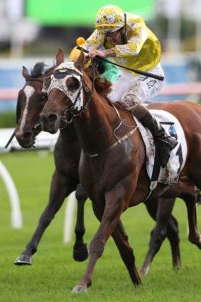 Top class: Criterion dashes clear to win the Derby with Hugh Bowman on board. 