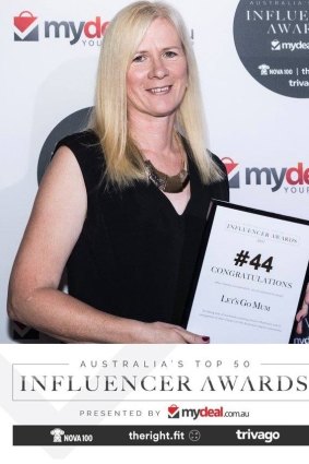Collector mum and travel blogger Barbara Bryan with her award.