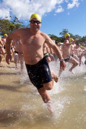 Race-keen: For a swim it got off to a running start, with about 1200 entrants stroking out to raise funds.