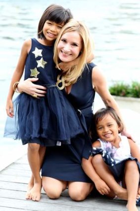 Late adopter: Sarah Salmon with her daughters Sophea, 6, and Jasmine, 5.
