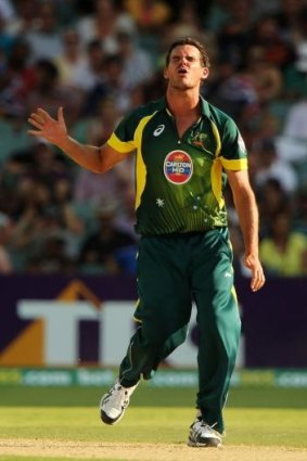 Clint McKay in action in Adelaide in January.