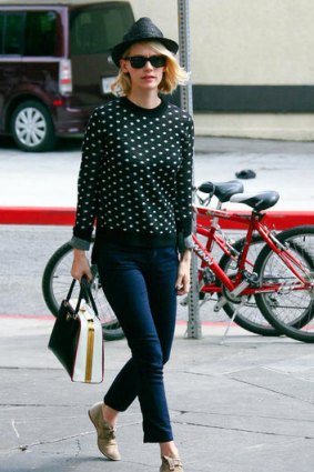 January Jones bares some ankle for a chic new-season look.