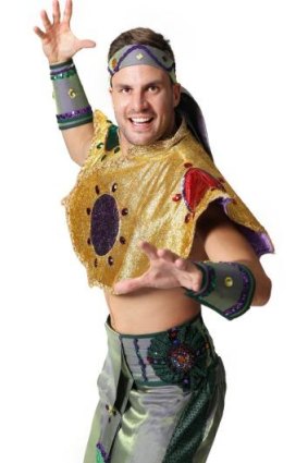 Beau Ryan playing the genie in the pantomime <i>Aladdin and His Wondrous Lamp</i>.
