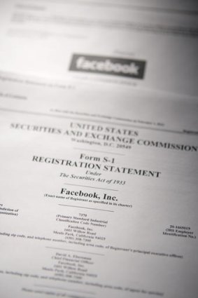 Registration ... the US Securities and Exchange Commission's Form S-1, filled out by Facebook, which filed to raise $US5 billion in the largest internet initial public offering on record.