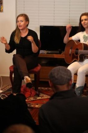 At home: Cait Harris (left) and Fanny Lumsden entertain on an intimate scale.