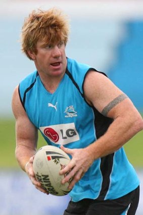 Cutting ties &#8230; Lance Thompson playing for Cronulla in 2006.