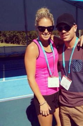 Candice Falzon and David Warner at the Sydney International tennis tournament.