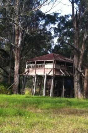 The elevated wooden structure on the side of the Hume Highway near Menangle