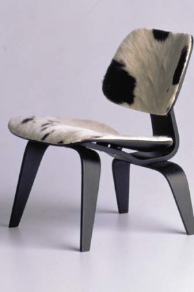 Miniature Eames LCW chair (1945).