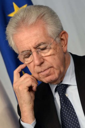 Crisis ... Italian Prime Minister Mario Monti.