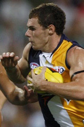 Luke Shuey in action against Port Adelaide during the NAB Cup.