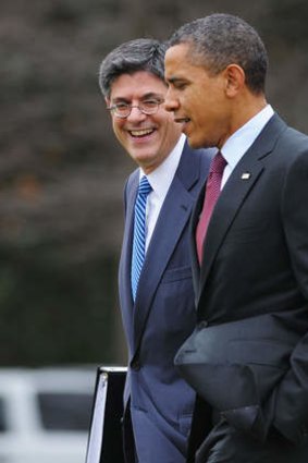 US President Barack Obama, right, with White House Chief of Staff Jack Lew.