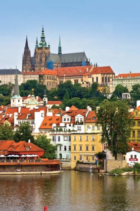 Yesterday today:  cityscape below Prague Castle.