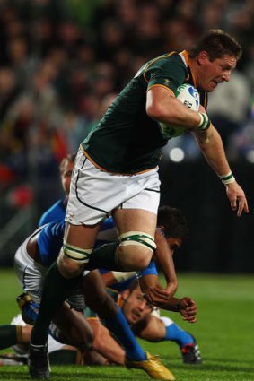 Bakkies Botha in action against Namibia in the 2011 World Cup.