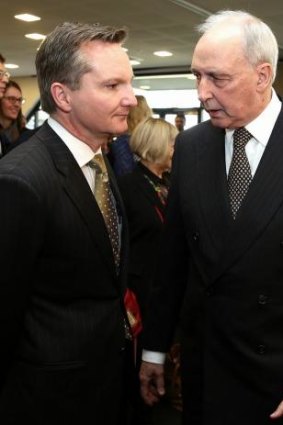 Former Prime Minister Paul Keating with shadow treasurer Chris Bowen.