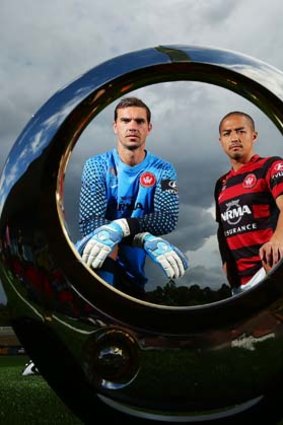Title hopes: Wanderers stars Shinji Ono (right) and Ante Covic eye the A-League trophy.
