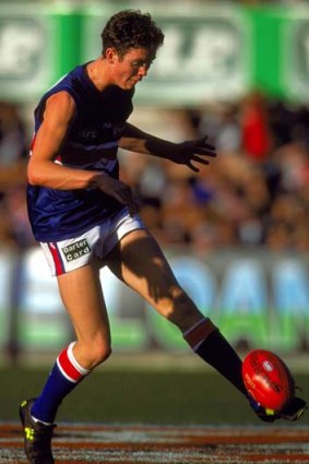 Debut: Bob Murphy in action in his first AFL game in July 2000.