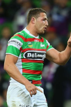 One strike and you're out: Sam Burgess of the Rabbitohs.