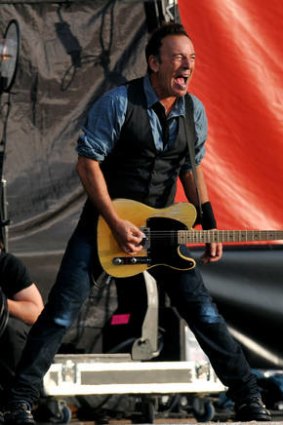 Bruce Springsteen on stage during the Hard Rock Calling at Hyde Park.