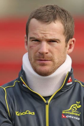 Pat McCabe of the Wallabies looks on during a Wallabies training session.