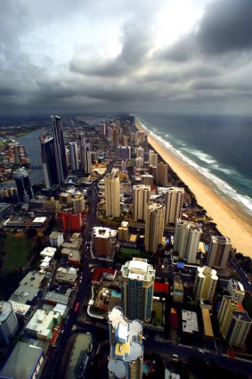 A storm is brewing ... The value of exclusive waterfront properties on the Gold Coast has tumbled 30 per cent.