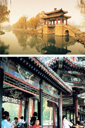 Imperial retreat ... (from top); the Summer Palace’s Bridge of Pastoral Poems; the Long Corridor; and the Marble Boat.