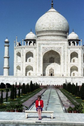 Alone at the Taj Mahal: Princess Diana pictured in 1992.