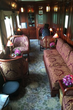 A lounge on the Eastern & Oriental Express.
