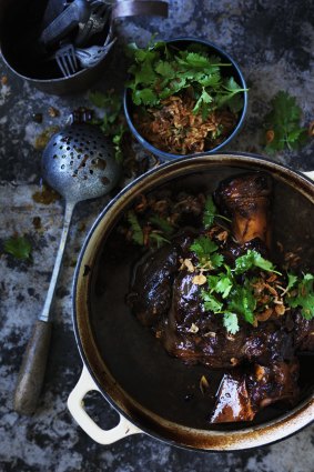 Braised beef shin with chilli and black vinegar.