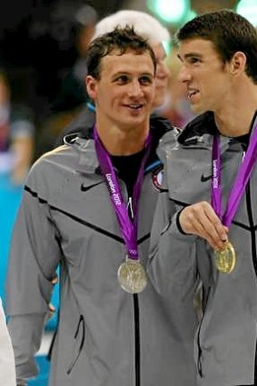 Best of enmities ... Michael Phelps and Ryan Lochte with their medals from the 200m individual medley.