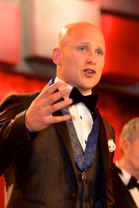 Gary Ablett speaks to the Brownlow audience after he was announced as the winner.