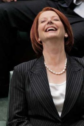From triumph to despair ... Julia Gillard during the final votes on the carbon tax bills on Wednesday.