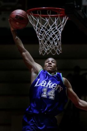 Young talented basketball player Dante Exum, playing for Lake Ginninderra College, Canberra.