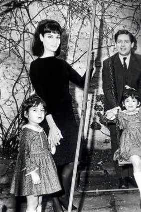 "I don't believe in looking back" … Nigella, on the swing, with her father Nigel Lawson, mother Vanessa and sister Thomasina in 1965.