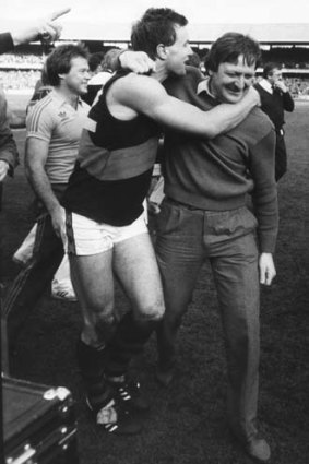 Good old days: A young Kevin Sheedy with an even younger Tim Watson.
