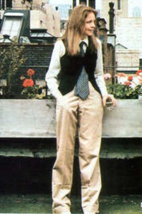 Diane Keaton and Woody Allen in the film <i>Annie Hall</i>.
