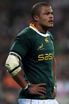 Juan de Jongh of South Africa looks on after the defeat in Soweto.