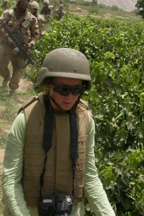 Amanda Lindhout at Forward Operating Base MaSum Ghar in Afghanistan in 2007, before her abduction.